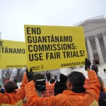 Demonstrators take part in a rally to call for the closing of the Guantanamo Bay detention center (Photo Credit: Mandel Ngan/AFP/Getty Images).