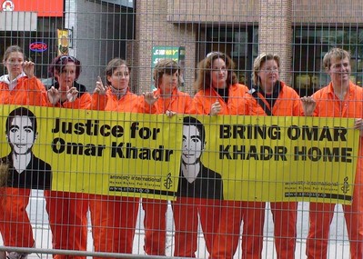 Protestors in Ottawa in 2008 demand Omar Khadr’s repatriation from Guantánamo Bay to Canada. Khadr’s transfer on September 29, 2012, to a maximum-security prison near Kingston, Ontario, was the beginning of a new chapter in the long struggle to ensure that the human rights issues surrounding this case are properly investigated.