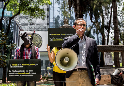 Amnesty Mexico action against torture outside the Attorney General office in Mexico City on International Day for Victims of Torture, 26 June 2015.